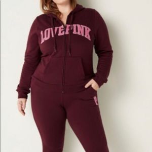 VS PINK XLARGE PERFECT FULL ZIP + SKINNY JOGGER GIFT SET